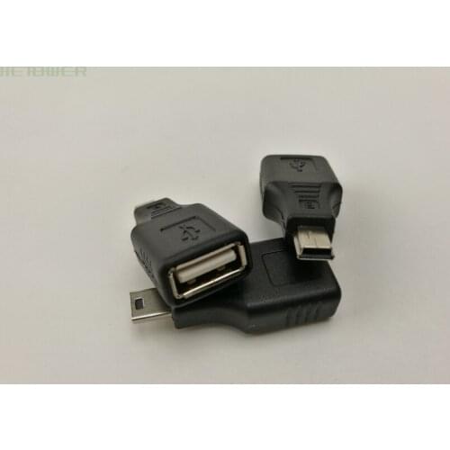 100pcs/lot Black USB A Female To Mini B Male 5Pin Adapter Converter Jack for Digital Camera