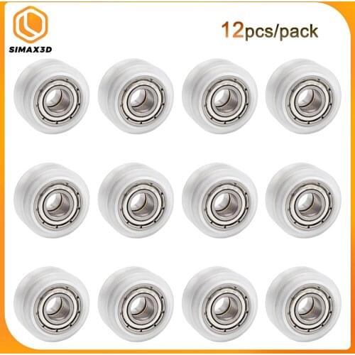 12/24PCS Openbuilds Mini Clear POM Wheel Plastic Pulley Passive Wheel with Bearing Idler Pulley Gear Perlin Wheel for 3D Printer