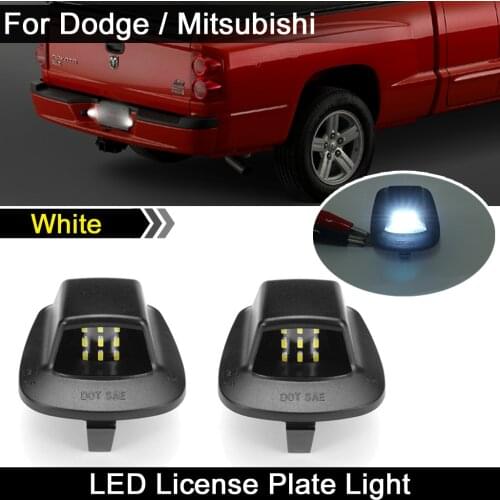 2Pcs For Dodge Dakota 1997-2010 Car Rear High Brightness White LED License Plate Light Number Plate Lamp