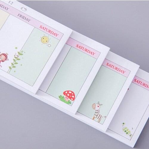 20Pack/lot Cute Long Week Plan N Times Post Sticky Memo Schedule Plan School Supply Bookmark Post Label Wholesale
