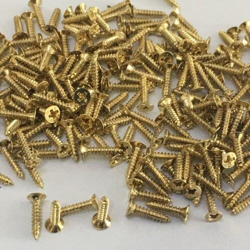 200pcs J245b M2*10 Flat Self-tapping Screws Brass Material Golden Small Philips Screws DIY Model Making Tools Sell at a Loss