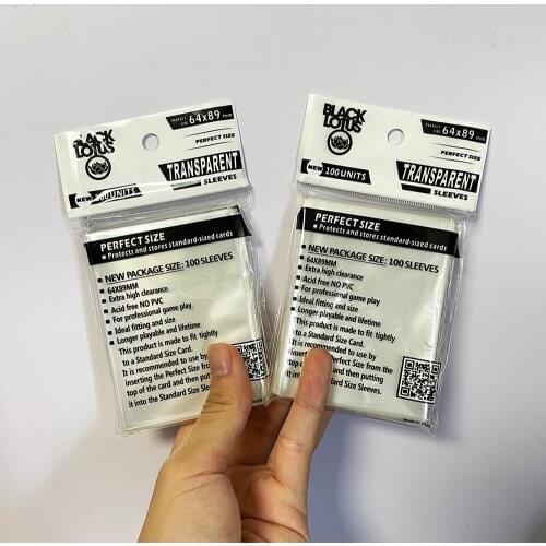 200 PCS/Lot Acid Free Transparent Blu Ray Perfect Fit Cards Sleeves Perfect Size Sleeve for MGT/PKM/STAR REALMS 64x89mm