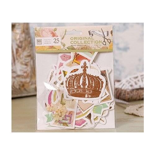 25pcs garden afternoon tea Foil Gold Paper SD Die Cut paper for DIY Scrapbooking Card Making Crafts /photo album Decoration