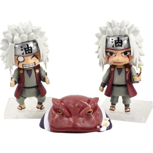 3pcs/Set 10cm Naruto Shippuden Anime Jiraiya Frog Animal Kawaii Q PVC Action Figure Mini Model Toys Kids Gift Brinquedos