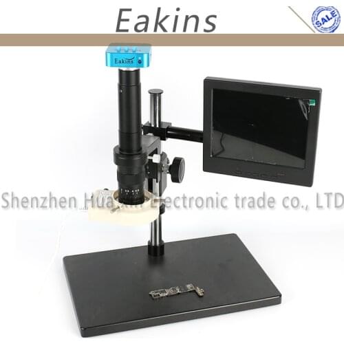 36MP Full HD 4K 25FPS HDMI USB Digital Microscope Camera +Big Stand+300X/180X C-MOUNT Lens+56 LED Light Ring+8" LCD Monitor
