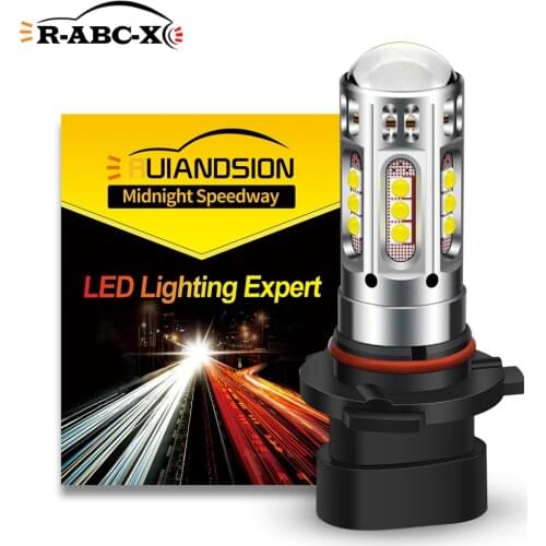 RUIANDSION 2Pcs 9005XS 9006 3000Lm High Power Car Fog Light Auto Daytime Running Lamp 10-30V 12V 24V 12W 3030SMD 6000K White