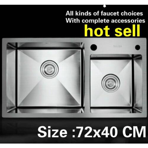 Free shipping Kitchen sink thickness standard durable manual food grade stainless steel hot sell 72x40 CM