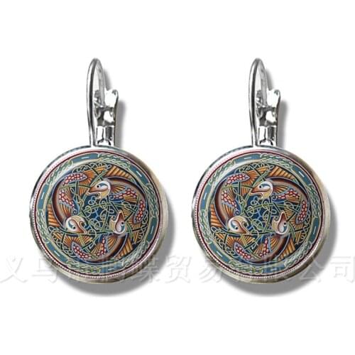 Celtics Logo Stud Earrings Wicca Jewelry Talisman And Treatment Of Injury FIT Religion Belief Souvenir Stud Earrings