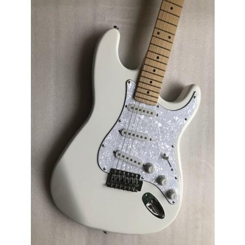 Electric guitar St / White Guitar / Pearl guard / Chinese Guitar / free delivery