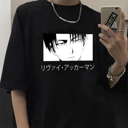 Shingeki No Kyojin Attack on Titan Cool Anime T Shirt Men Cool Manga Titan Attack Graphic T-shirt Harajuku 90s Japan Tshirt Male
