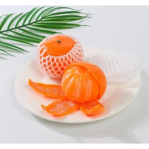 090B Sensory Fidget Trick Toy Pinch Orange with Realistic Peel Interactive Prank Toy Squeeze Ball Anxiety Relief Toy Jumbo