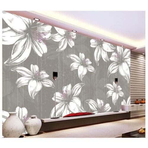 Customized 3d wallpaper 3d wall murals wallpaper Hand-painted flowers TV setting wall paintings 3d mural wallpaper decoration