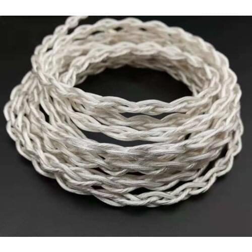 1.2m Audiophile Headphone Upgrade Cable 4 Strands Bold OFC Silver-Plated Earphone Wire For 2.5/3.5/4.4mm Plug MMCX/QDC/HD Pins