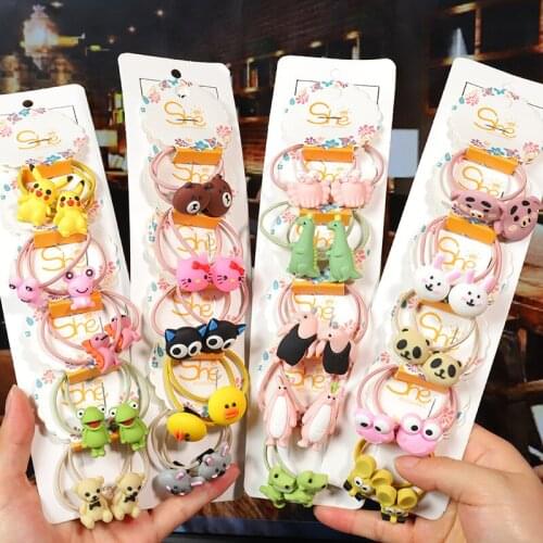 Hair Band Set Elastic Rubber Band Hair Band Baby Tie Cartoon Hair Band Flower Childrens Hair Accessories