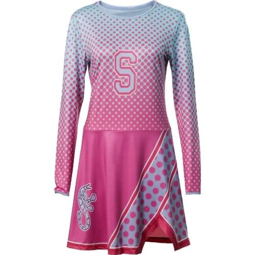 Movie Zombie High Cosplay Costume Dress for Adult Women Long Sleeves Jumpsuit Cheerleader Girls Carnival Halloween Costumes