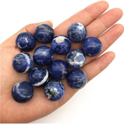 Beautiful 1 Piece 20mm Natural Gemstone Blue Sodalite Sphere Crystal Globe Ball Chakra Healing Reiki Natural Quartz Crystals