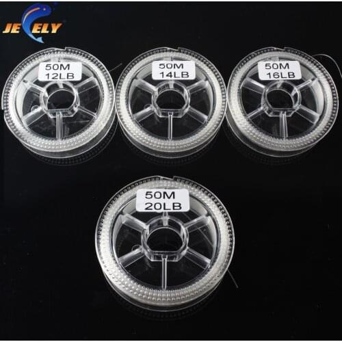 Jeely 50m Japanese Fluorocarbon Material Leader Fishing Line 10lb 12lb 14lb 15lb 16lb 20lb