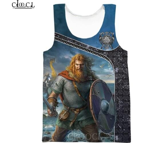 CLOOCL Summer Fashion Gym Tank Tops Viking Warrior 3D Print Sleeveless Tanktop Men Women Streetwear Vest Fitness Drop Shipping
