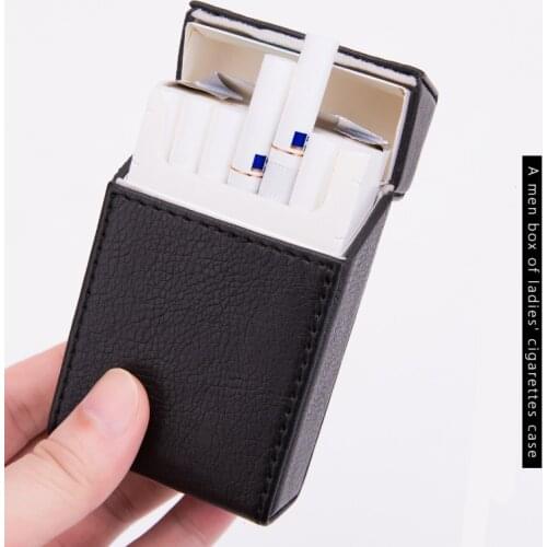 Hot Holds 20 Cigarettes Fashion Individuality PU Magnet Adsorption Clamshell Cigarette Case Anti Pressure Leisure Business Box