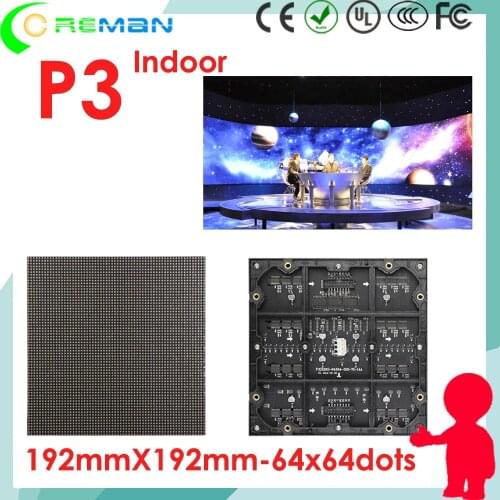 Free shipping hd module led p3 ali led display , RGB led dot matrix module p3 64x64 pixel good price