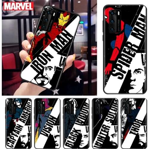 Avengers Marvel superhero For Huawei P Smart S Z Mate 40 RS 30 20 10 Pro Plus Lite 2019 2020 2021 Black Soft Phone Case