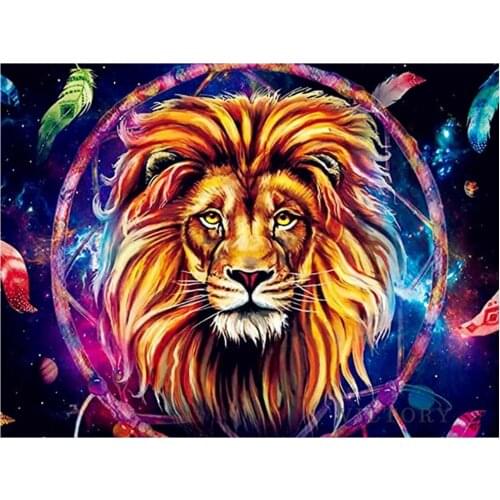 5D Diamond Painting Lion Full Drill Square Picture of Rhinestone Diamond Embroidery Animal Mosaic Cross Stitch Kit Room Decor