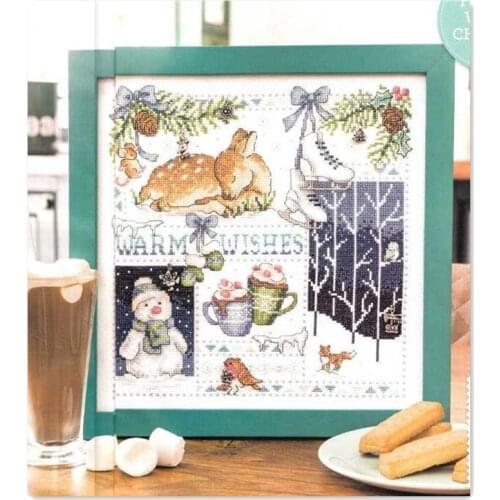 Christmas reindeer cross stitch kit aida 14ct 11ct count print canvas cross stitches needlework embroidery DIY handmade