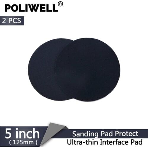 POLIWELL 2PCS 5 Inch 125 mm Ultra-thin Interface Pads for Hook and Loop Sanding Pad Polishing Buffer Pad Power Tool Accessories