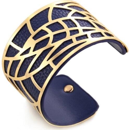 2019 latest women bracelet hollow leaf metal wristband fashion open bracelet