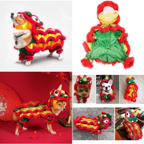 New Year Dog Clothing Winter Poodle Pug French Bulldog Welsh Corgi Shiba Inu Clothes Spring Festival Dog Coat Pet Apparel