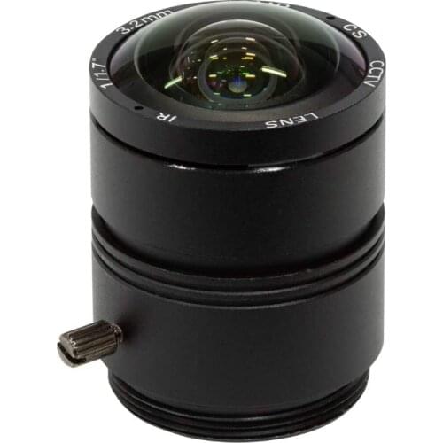 CS Lens for Raspberry Pi HQ Camera, 120 Degree Ultra Wide Angle CS-Mount Lens, 3.2mm Focal Length with Manual Focus