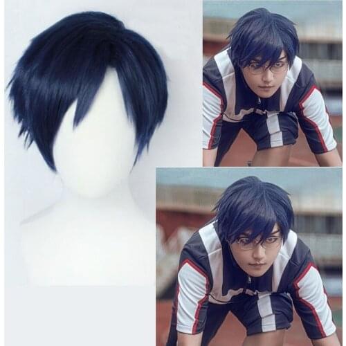 My Boku no Hero Academia Iida Tenya Short Dark Blue 3/7 Styled Heat Resistant Cosplay Wig My Hero Academia 3 Halloween Cosplay