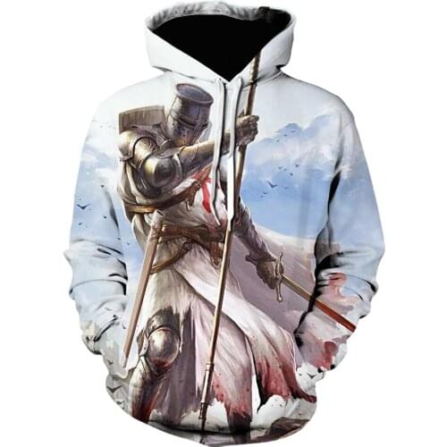 Newest Knights Templar Hoodies fall/winter harajuku Casual Hoodie Streetwear off white Pullover Outerwear 3D Printed Sweatshirts