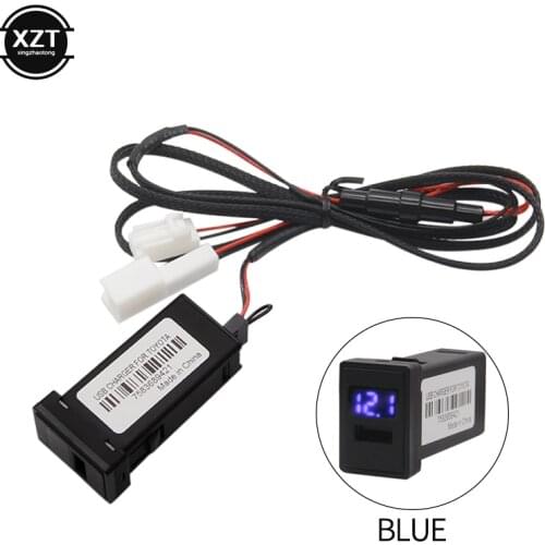 QC3.0 Dual USB Quickcharge Display Voltage Ampere Car ChargerPhone DVR Adapter Plug & Play Cable ForToyota forAudi series