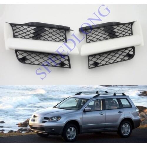 2 Pcs/Pair Front Bumper Upper Hood Grille Grill Right + Left Side for Mitsubishi Outlander 2003-2006