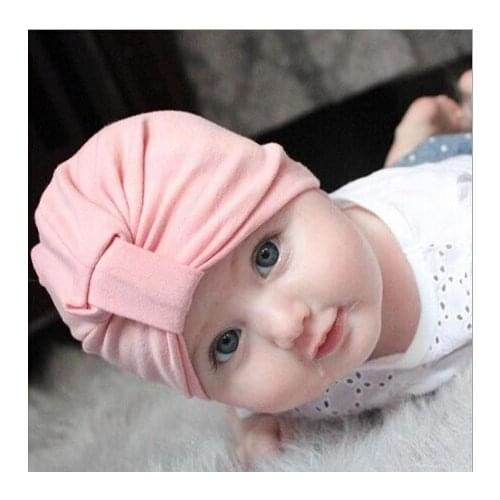 2016 New newborn photography props Bohemia Style Solid Color Knot Baby Hat Cute Crochet Baby Beanie Cap