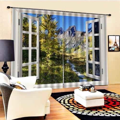 Blackout curtain outside window scenery curtains 3D Window Curtains For Living Room Bedroom Customized size