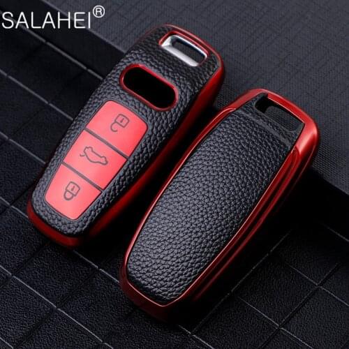 TPU Car Key Cover Case For Audi A6 A7 A8 Q8 E-tron C8 D5 A8L A6L 2018 2019 2020 Car Key Protection Cover Accessories