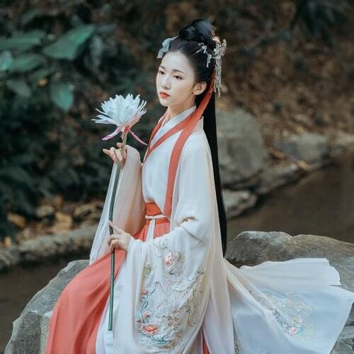 Traditional Hanfu Cosplay Clothing Women Chinese Ancient Qing Dynasty Costume Fairy Dress Lady Stage Performance Wear DN6375
