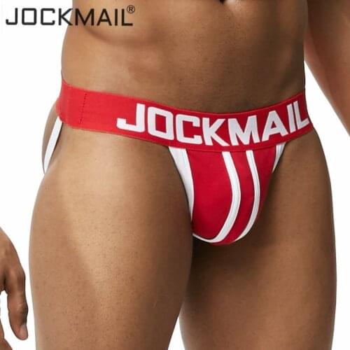JOCKMAIL Sexy Men Underwear Jockstrap Cotton pipeline Jocks Man G-strings Men thong Male panties Briefs Gay underwear Penis