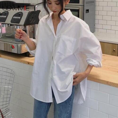 Женские белые рубашки USWMIE China At AliExpress