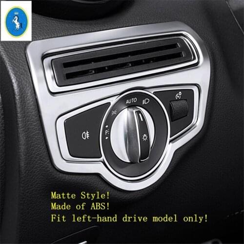 Yimaautotrims Head Light Lamp Switch Button Cover Trim For Mercedes Benz V Class V260 W447 2014 - 2019 Matte / Carbon Fiber ABS