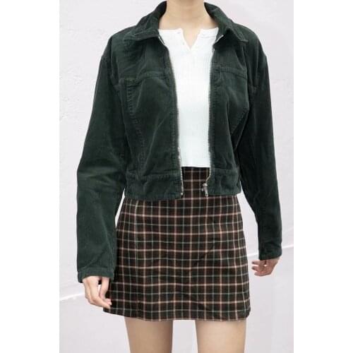 Retro cashmere jacket 2021 spring new European and American street slim short jacket lapel zipper jacket female DLwt178