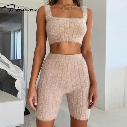 Tobinoone Knitted Backless Playsuit Women Square Neck Bodycon Short Jumpsuits Rompers Autumn Sporty Workout Fitness Overalls