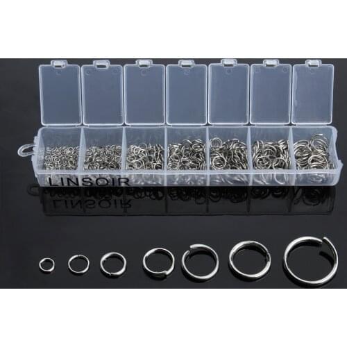1Box 3-10mm Mixed Stainless Steel Open Jump Rings Split Rings Connectors For Diy Jewelry Making DIY Necklace Crafts Accessories