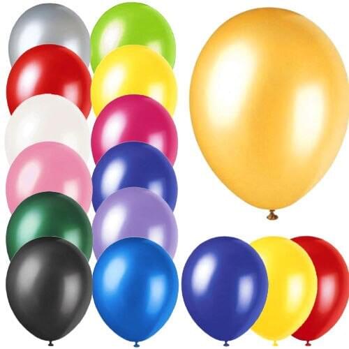 100 x 12" PEARLISED BALLOONS LATEX METALLIC QUALITY BIRTHDAY PARTY WEDDING HELIUM MIX COLOR
