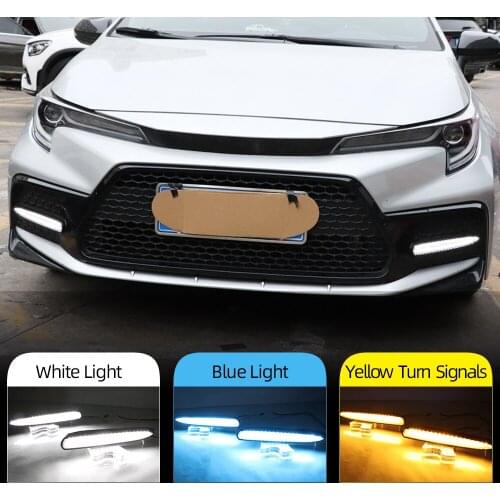 2PCS For Toyota Corolla SE/XSE US 2020 2021 Dynamic Yellow Turn Signal Car DRL Lamp LED Daytime Running Light Fog lamp