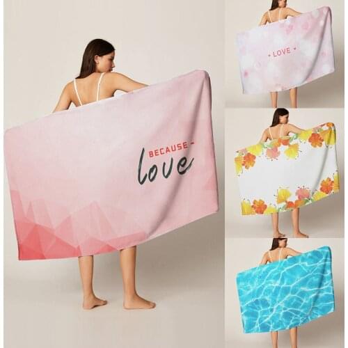 2020 Simple Love Flower Beach Towel Quicky-dry Microfiber Bath Towels Beach Cushion Yoga Beach Towels Mat Towel Summer Portable