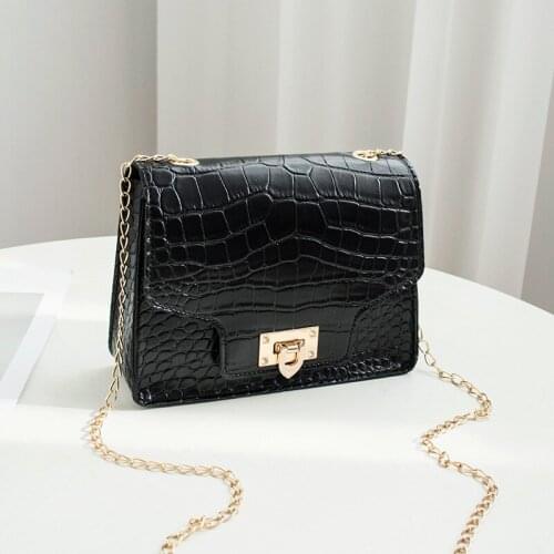 2021 New Fashion Womens Mobile Phone Bag Classic Crocodile Pattern Shoulder Messenger Bag PU Leather Chain Strap Bag Handbags
