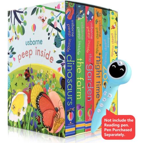 6 Books/set Usborne Peep Inside Book English Educational 3D Flap Picture Books Baby Children Reading Book for Children Gifts